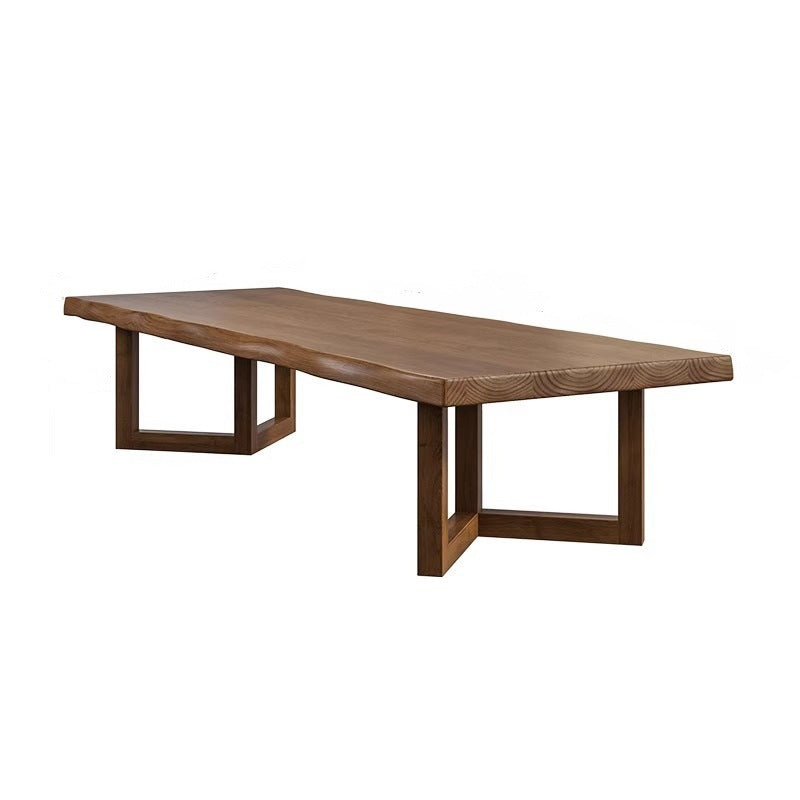 All solid wood conference table log large board long desk American desk boss meeting guests simple reading table and chairs