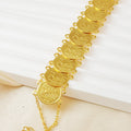 Middle eastern bohemian luxury coin bracelet with heart charm extension chain - bridal wedding birthday gift
