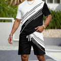 men's short-sleeve and shorts set, casual sportswear set, 3d printed cross-border hot seller, dropshipping available