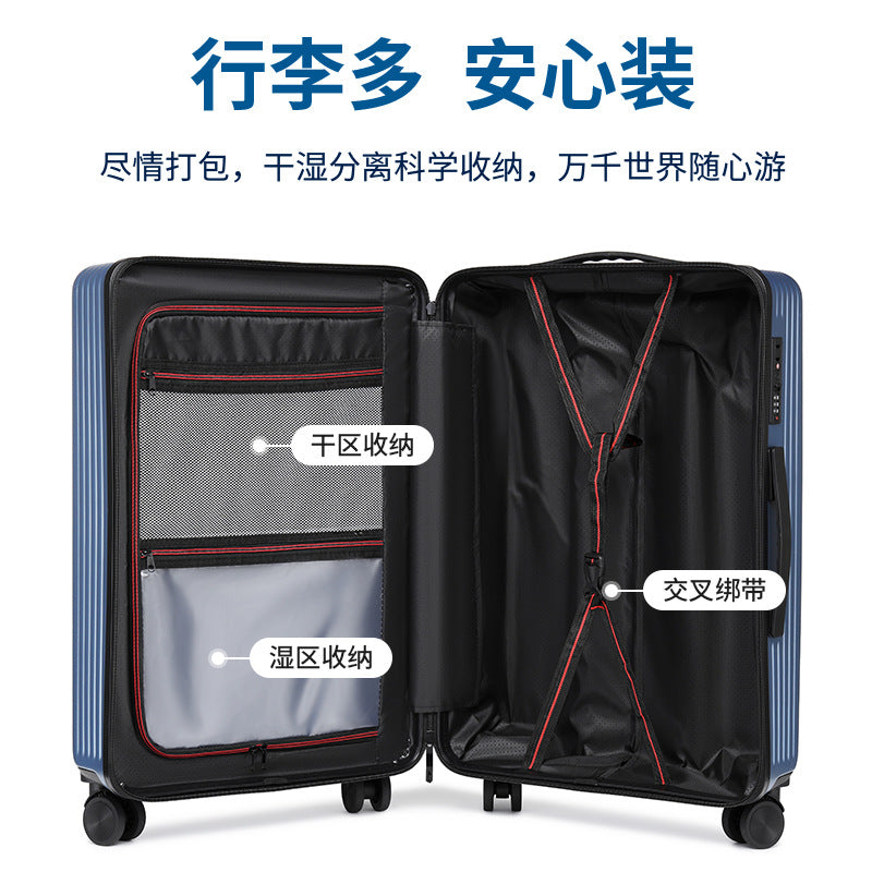 Suitcase real business trolley case 20 inch large capacity silent universal wheel going out suitcase gift boarding case
