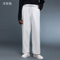 Fleece-lined casual pants - new autumn/winter collection - women's loose fit straight leg sports trousers - warm drawstring joggers - d25134
