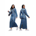 European and american new arrival cross-border women's clothing   long sleeve lapel button slit long fashionable dress for women