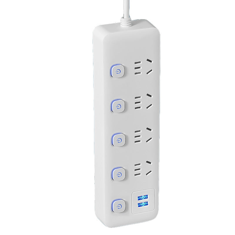 New national standardfor home socket plug strip long cable usb strip with switch multi-function multi-hole plug-in board drag strip