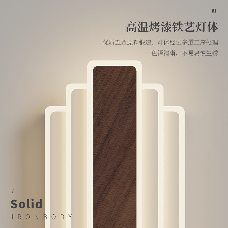 Wall lamp, bedside lamp, bedroom, living room, long strip, simple atmosphere, minimalist walnut color, eye protection, corridor background wall lamp