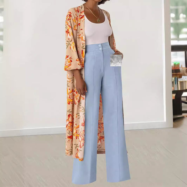 M3239C European and American   women's casual pants temperament elegant commuter trousers versatile fashion wide legs