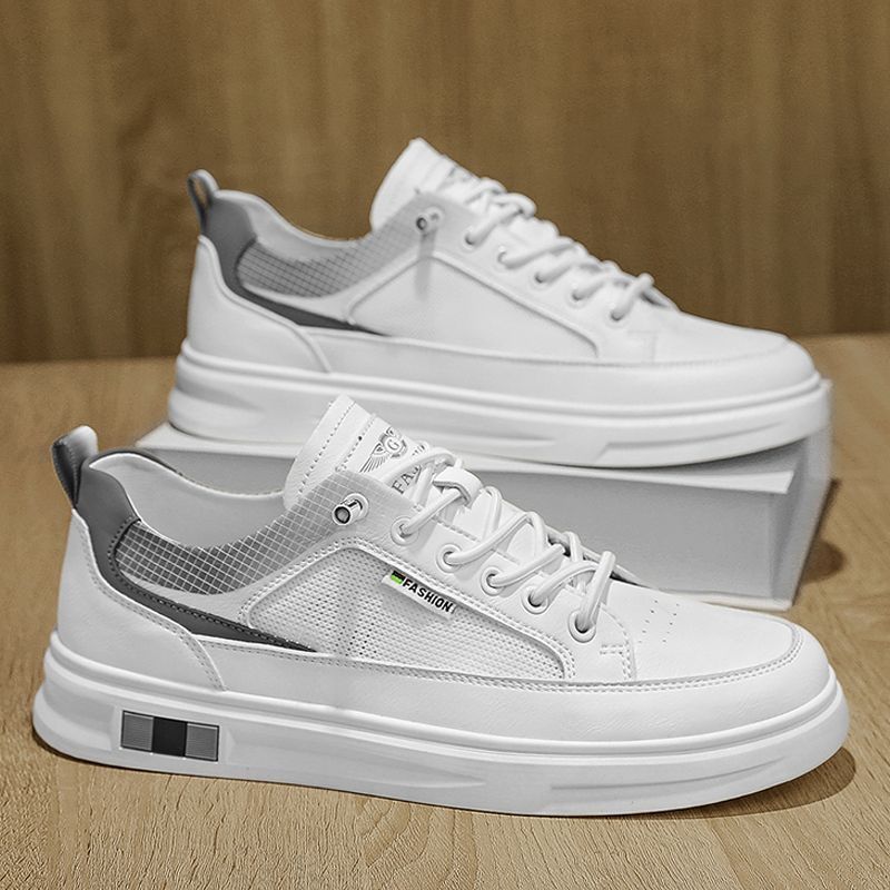 Men's winter 2025 new collection: breathable, versatile leather shoes for men - athletic, casual, slip-on, premium white sneakers