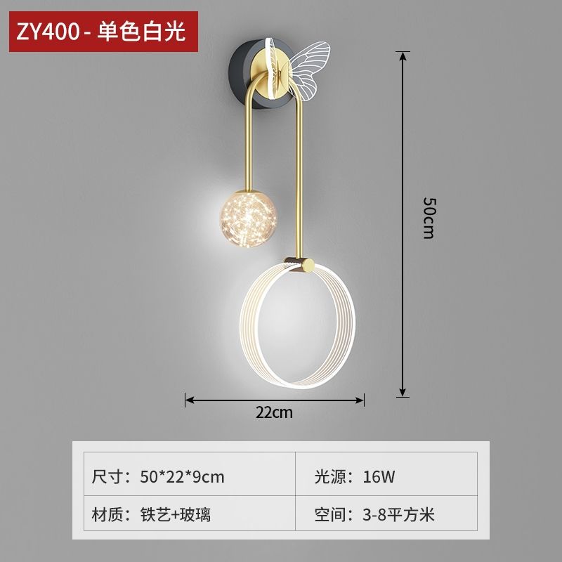 New arrivalaccessible luxurypopular wall lamp bedroom bedside lamp scandinavian modern creative living room background wall decorative lamp hotel