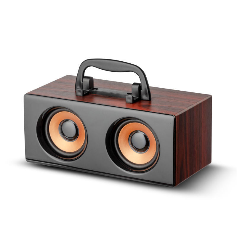 New wooden bluetooth speaker with high volume 3d surround sound, usb drive, radio, and multifunctional retro audio system