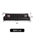 Italian normcore big black bear sofa living room genuine leather sofa first layer cowhide high back black leather sofa