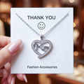 X-8389 silver full diamond love necklace [titanium steel chain copper inlaid zirconium pendant]