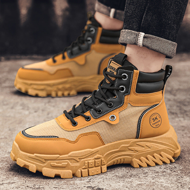 Men's spring 2026 new collection: trendy and versatile men's martin boots - chunky sole, height increasing, casual, hiking, outdoor work boots