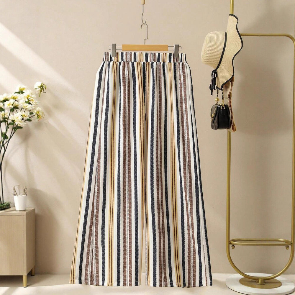 cross-border fashion: european & american style striped print v-neck set - new autumn/winter collection for  & independent e-commerce stores