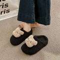 Trendy casual bear slippers for women - new autumn/winter collection, perfect for outdoor wear, dorm room, warm and thickened lambswool cotton shoes, couple's style