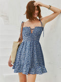 Summer european and american style sexy slip dress - cross-border  women's clothing - printed slip dress - backless dress