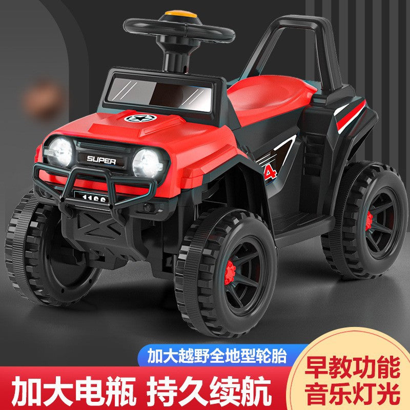 New children's seated electric motorcycle four-wheeler boys and girls battery car children's charging remote control toy car