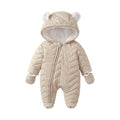 Baby clothes baby onesie winter outwear  bear men's and women's long romper baby clothes ins hooded