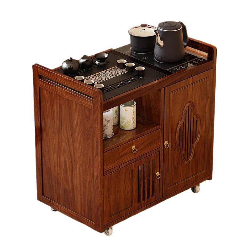 Movable tea table tea table small for home tea making and water boiling all-in-one kung fu tea set tea cabinet tea cart coffee table