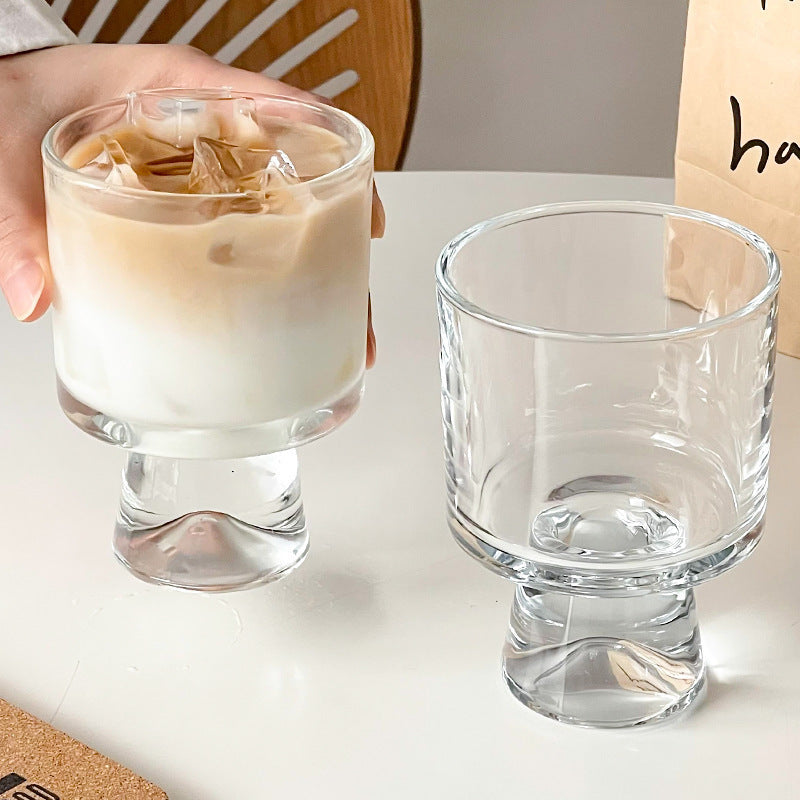 Luxury glassware: elegant stemmed glasses for home, juice, coffee, trendy restaurant drinks & desserts