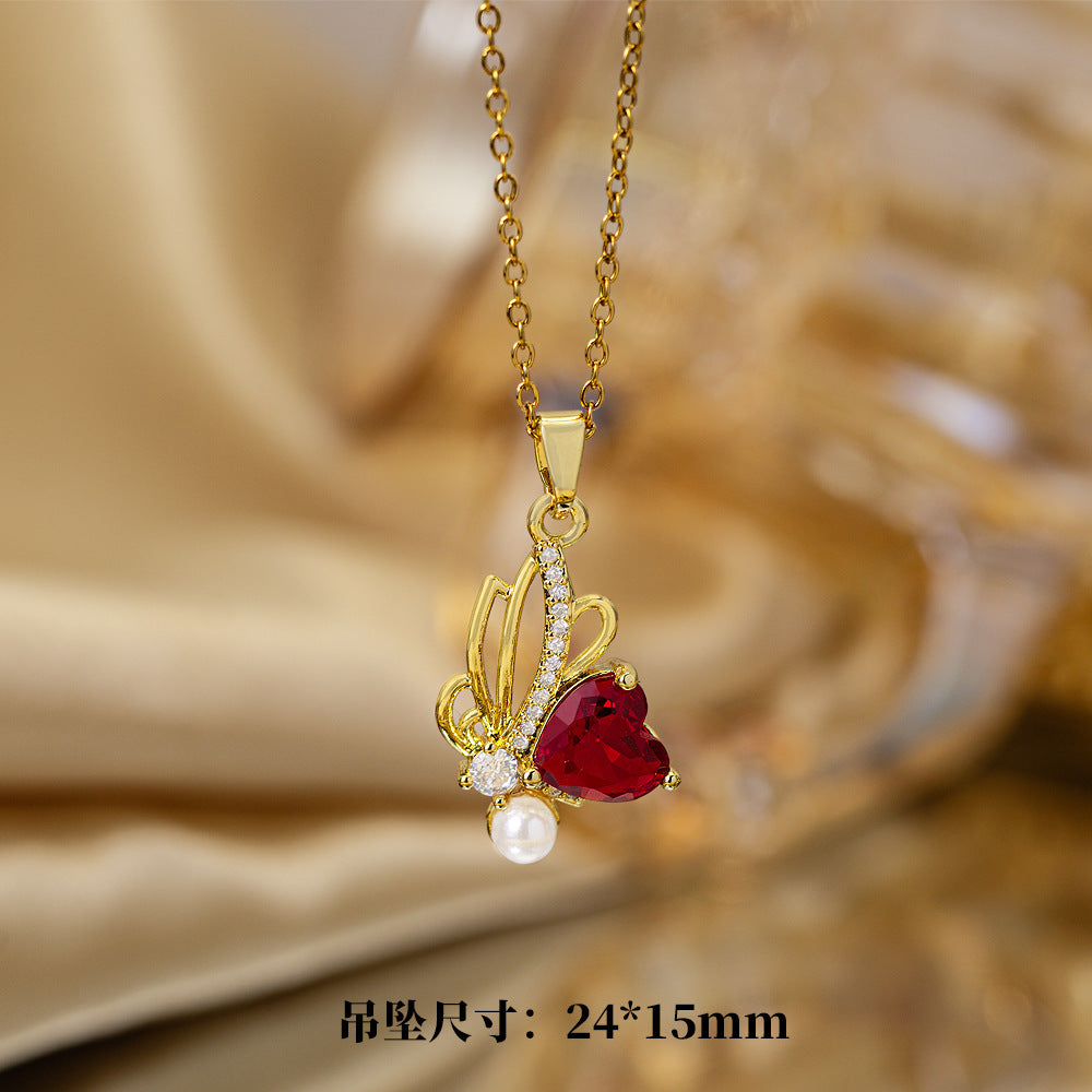 High-quality elegantaccessible luxury full zirconium copper micro-embedded necklace for women, real gold electroplated, simple internet celebrity exquisite sweater chain neck chain