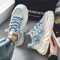 Niche men's shoes winter breathable easiest for matchthick sole bread shoes men non-slip hidden heelcasual dad sports trendy shoes