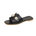 Fashionexportplus size pearl cut out flip-flops women's cross-border wear casual lightweight low-heeled square-toe sandals
