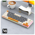 Raiku k68 tri-color 68-key gaming, competitive, office, and laptop wired mechanical-feel keyboard