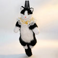 Handmade artificial cat doll backpack daisy gauze lace bell two soft cute cow cat stuffed bags