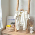 Baby spring autum clothes long sleeves double layer jumpsuit fashionable cute princess jumpsuit newborn baby girl outing clothes