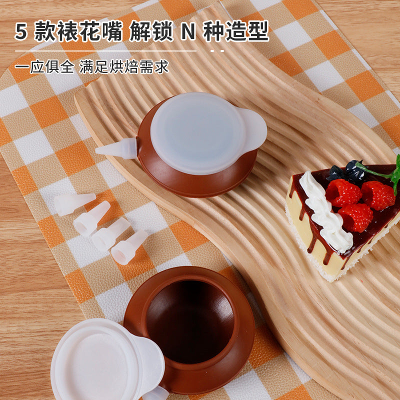 silicone decorating pot, fondant cake decorating multi-functional cream chocolate squeezing sauce decorating device, decorating pot