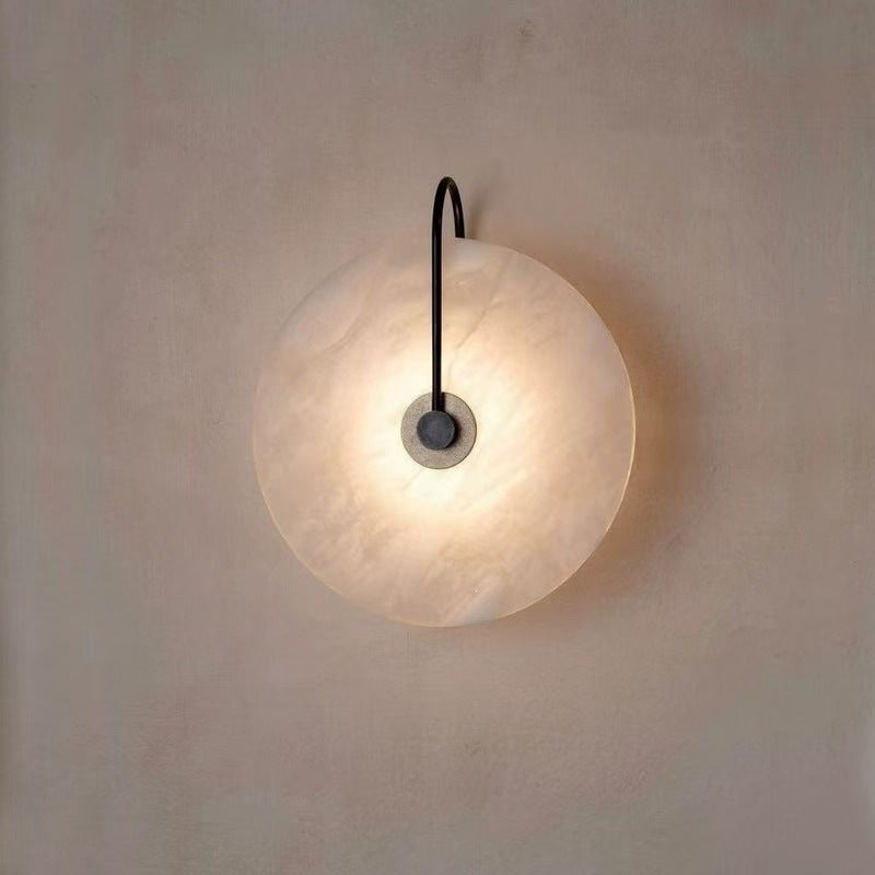 Modern bedroom bedside wall lamp living room background decoration atmosphere wall light staircase light aisle round marble small wall lamp