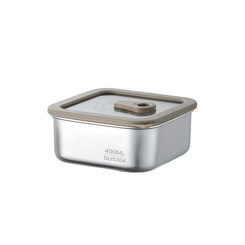 304 stainless steel food-grade small lunch box - weight loss brown rice portion control container with glass lid, airtight sealing, and refrigerator storage