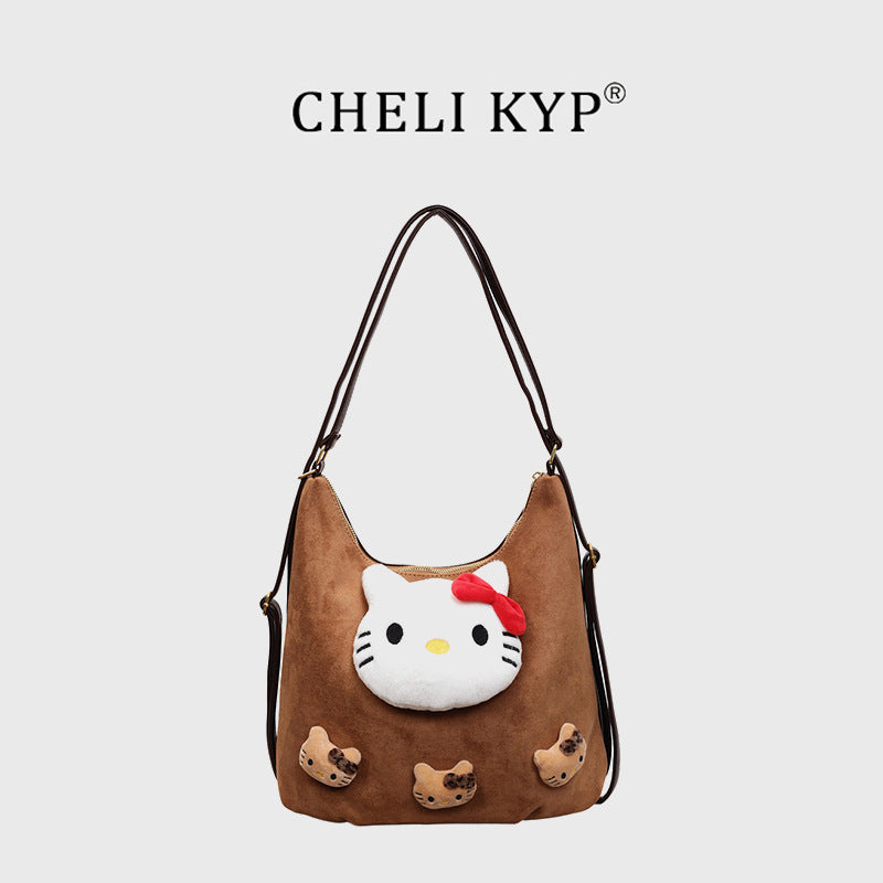 retro frosted shoulder bag women's new trendy versatile crossbody bag student school commuter backpack
