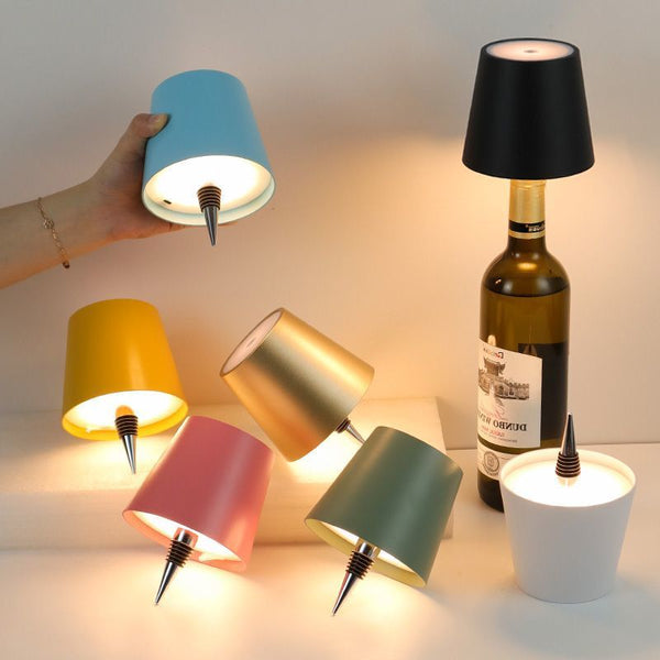 Cross-border LED charging atmosphere desk lamp plug-in wine bottle lamp bar dining bar lamp   manufacturers wholesale
