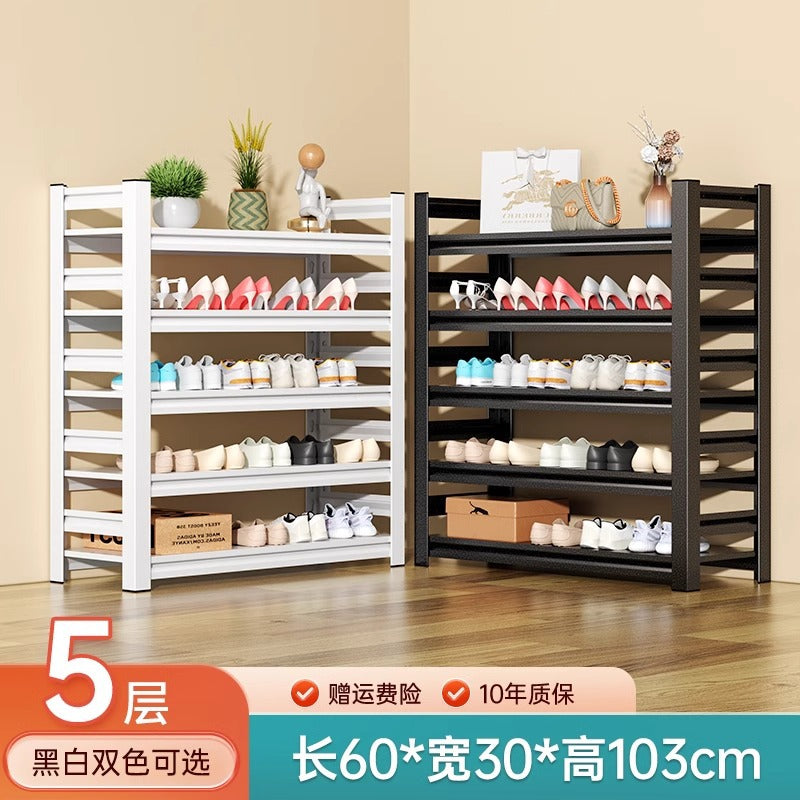 Steel shoe rack for home door floor-standing multi-layer storage rack iron art simple storage rack entrance door shoe cabinet
