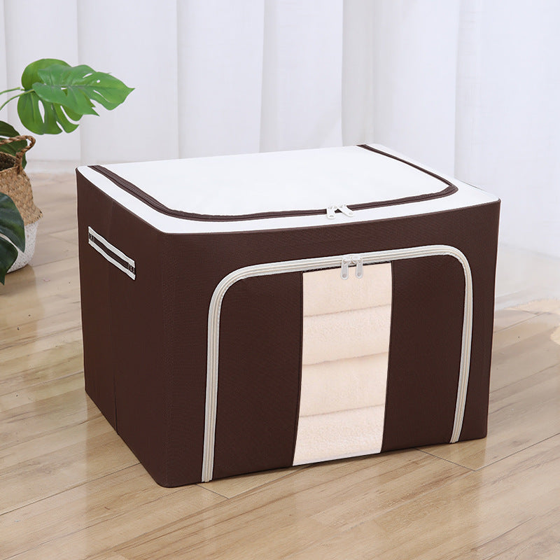 Quilt clothes storage box Oxford cloth waterproof steel frame transparent folding Baina box wardrobe car quilt storage box