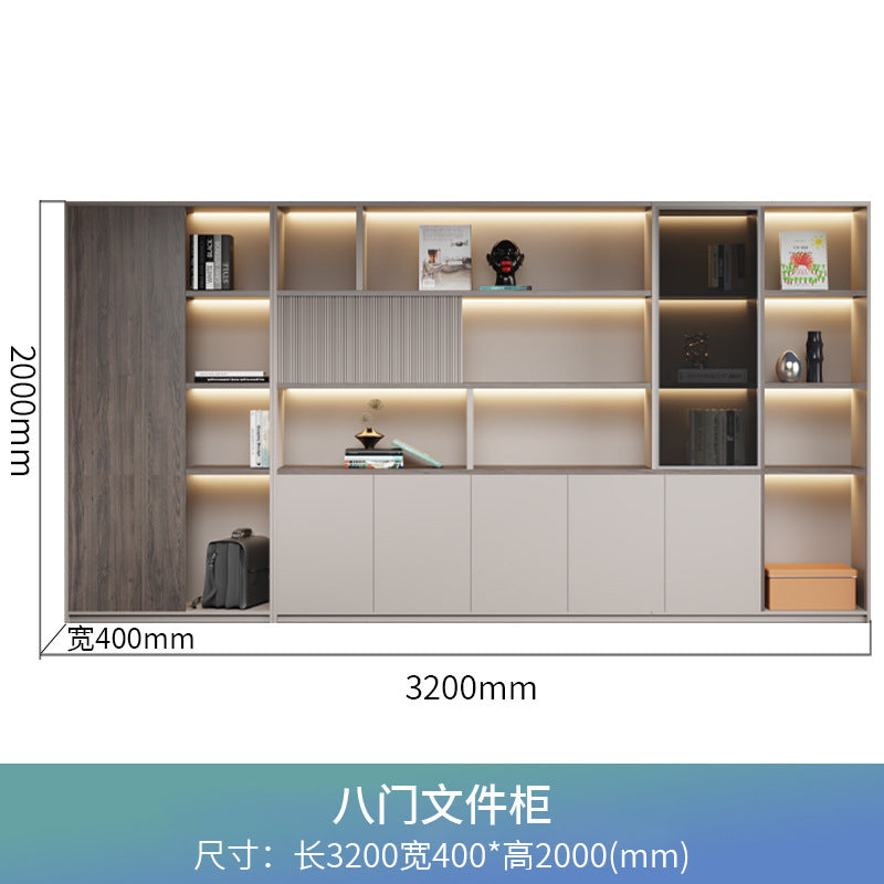 Boss office background cabinet bookcase file cabinet wooden information cabinet storage cabinet wall floor cabinet office furniture