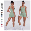 Cloud-feel brushed outdoor casual running yoga clothes, quick-drying, beautiful back, hip-lifting, tight shorts, sports and fitness clothes suit