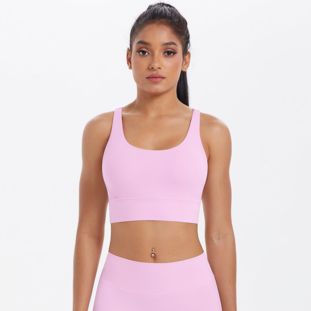 New women's seamless yoga tank top - criss-cross back, sports bra, fitness yoga wear, quick-dry, shock-absorbing sports bra