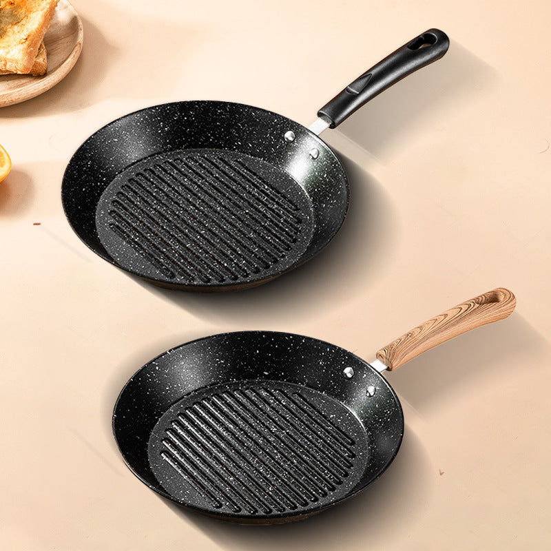 Medical stone porous frying pan, egg frying pan, multi-functional flat bottom non-stick boiler stove neutral breakfast egg frying pan wholesale