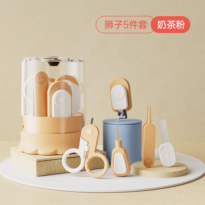 Anti-pinch baby nail scissors set newborn baby small scissors kids nail clippers nail polisher wholesale storage