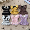 Sweet polka dot work clothing style tube top camisole women's summerruffles waist bows age-reducing tops