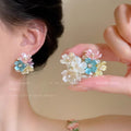 Capture the spring vibes: dopamine-colored floral earrings - women's luxury, high-end, and exquisite stud earrings - wholesale