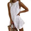 cross-border fashion: european & american style, new casual loose-fit lace sleeveless tank dress for  & export