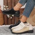 plus size spring autumnew arrivalfashionpolka dot women's shoes  round toe thick heel tie backcasualflats women's wholesale