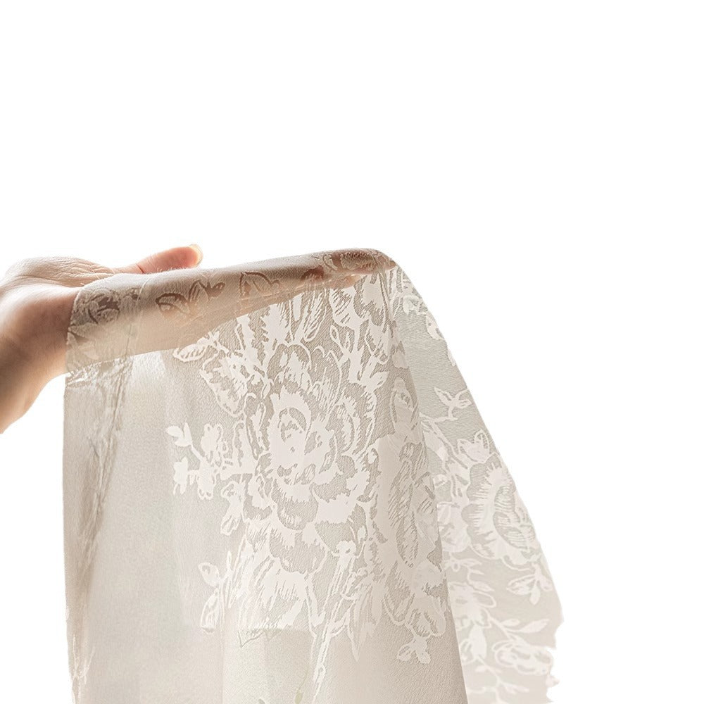 New arrivalfrenchretro butterfly window screen light-transmitting gauze curtain high-end decorative gauze shaoxing keqiao curtain wholesale