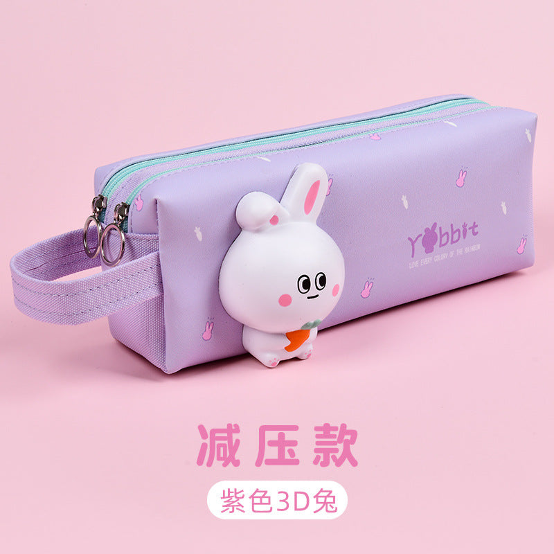 New cute pencil bag small fresh creative multi-functional stationery box girls cartoon pencil bag