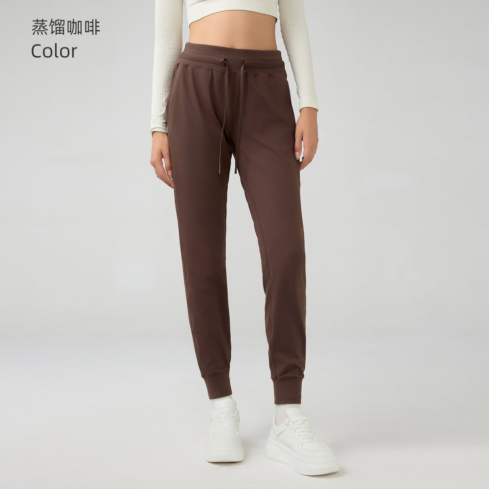 high waist yoga pants women's drawstring quick-drying elastic running fitness pants slimming look jogger pants sports pants d19069