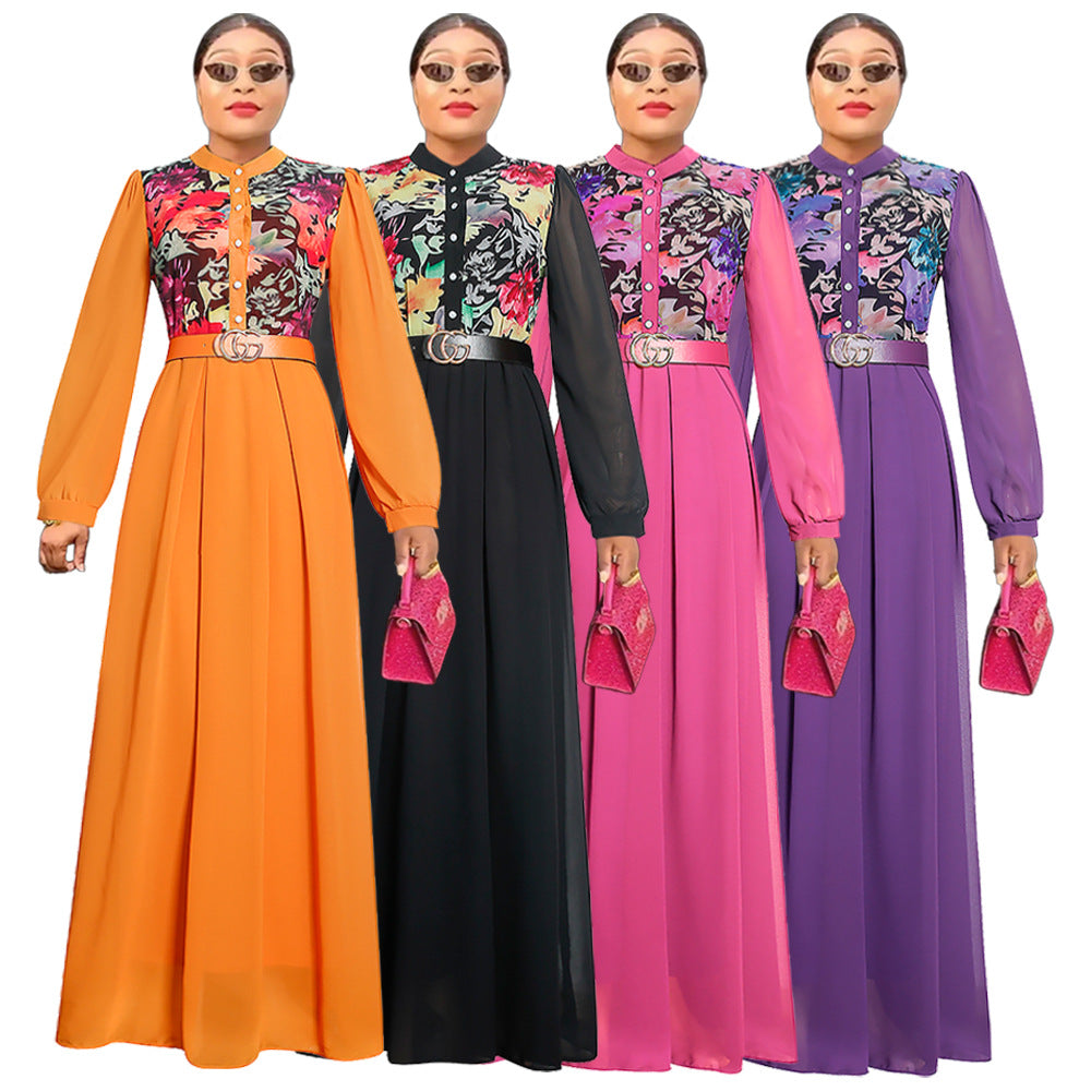 sourcing: african plus-size women's clothing -  &  - evening gowns, slimming new long printed chiffon dresses
