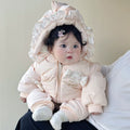 Newborn clothes infant thickened onesie winter baby long sleeve cotton romper sweet baby outing outfit trendy