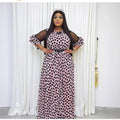 sourcing:  &  - african plus size women's slimming long a-line dress with polka dot lace detail
